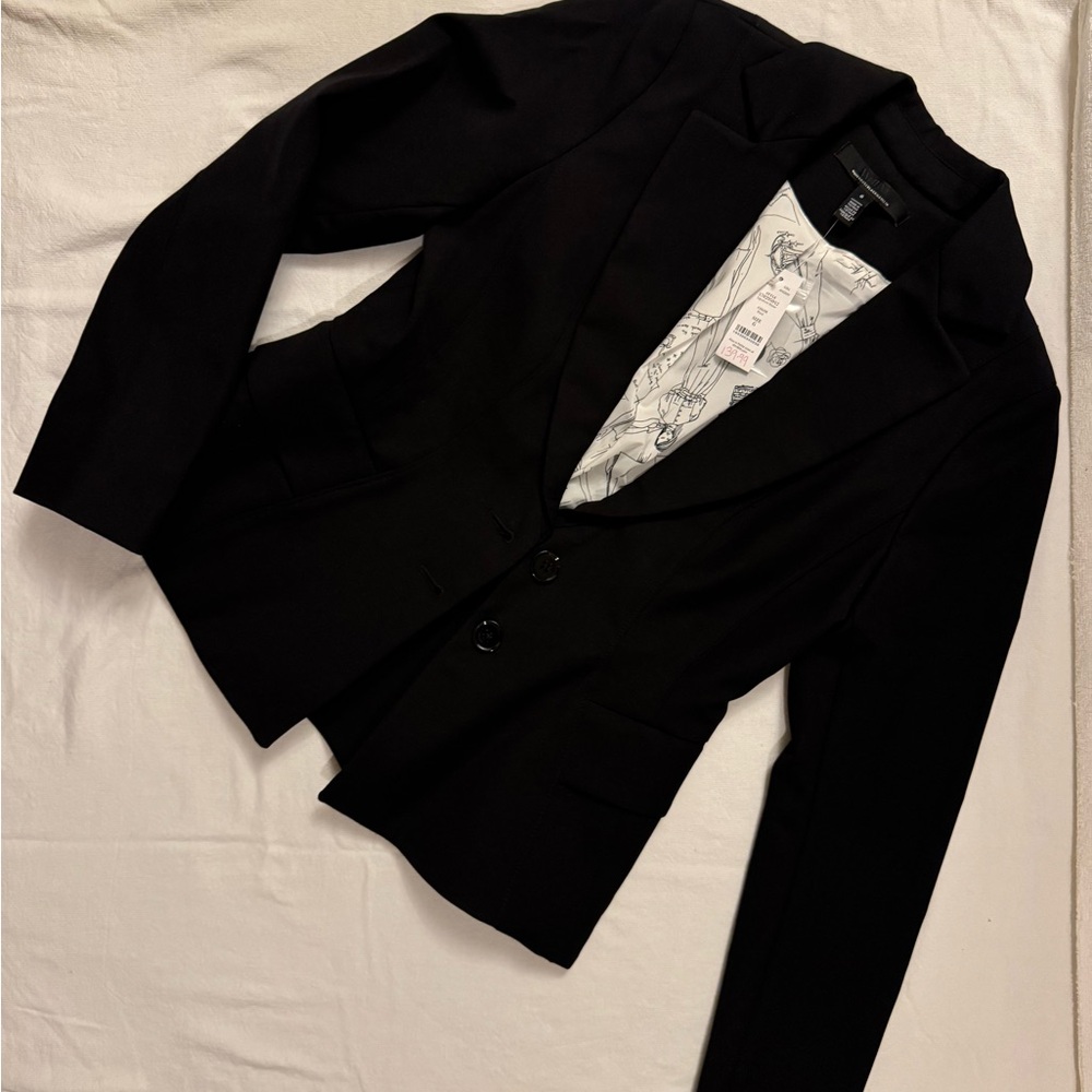 White House Black Market Black and White Blazer